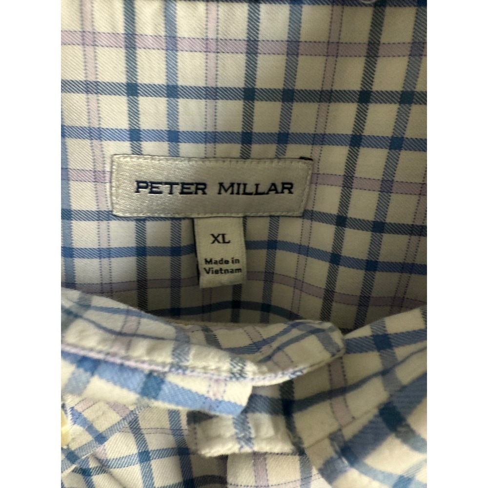 Peter Millar Mens XL Plaid Button Down Long Sleeve Shirt Casual Dress‎